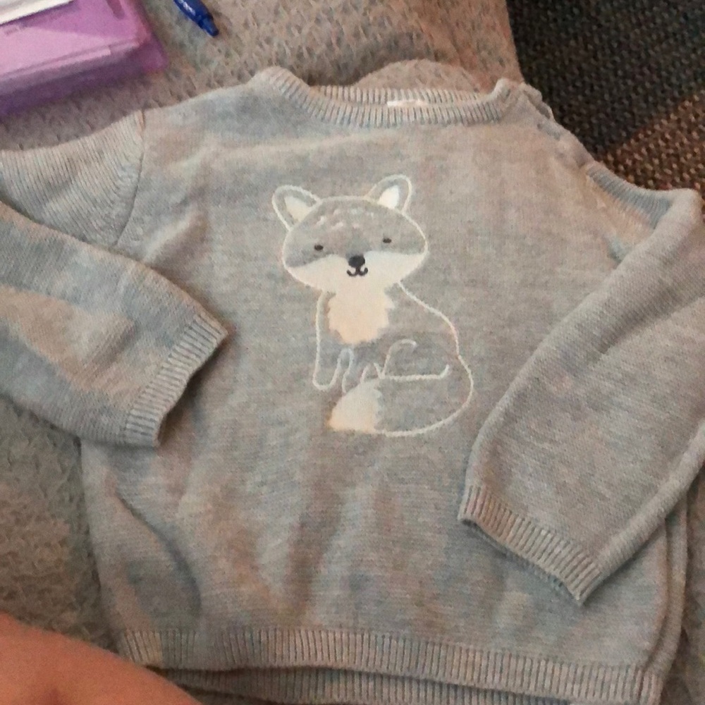 Grey fox toddler sweater